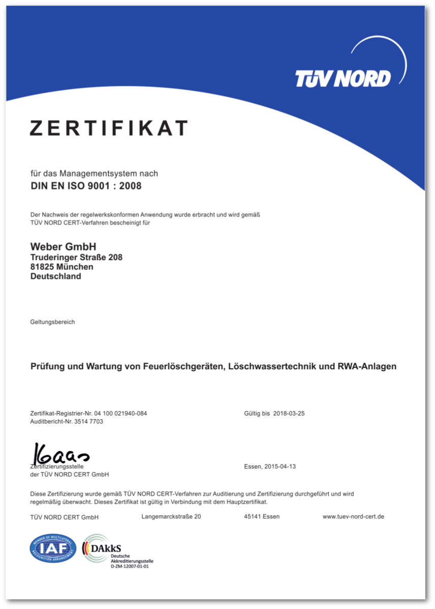 TÜV DIN EN ISO 9001 2008