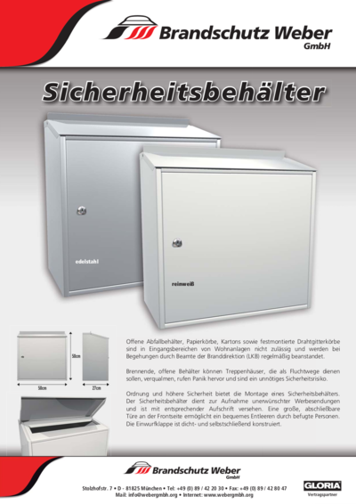 Sicherheitsbehälter für brennbare Flüssigkeiten